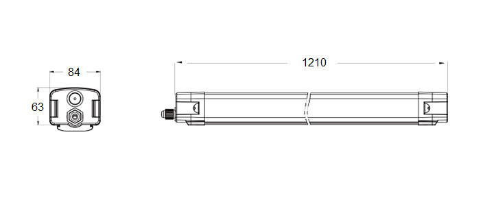 Ledimo Easy IP65 suljettu teollisuusvalaisin 40W 1200mm 840 5600lm 120deg harmaa DALI2 - Ledimo Oy
