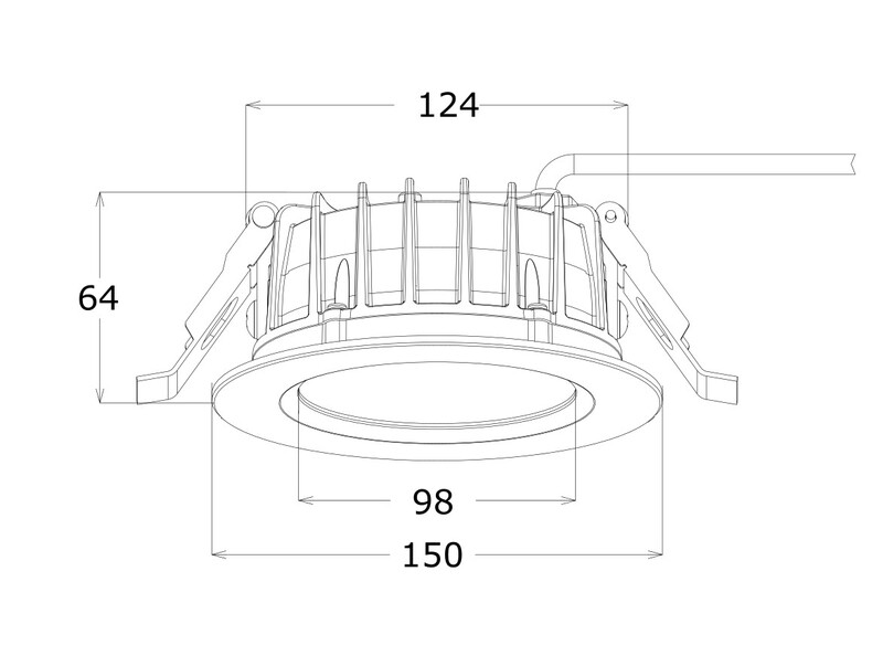 Ledimo Dura DL alasvalo IP65 IK10 18W 150mm 840 1950lm 38deg valkoinen - Ledimo Oy
