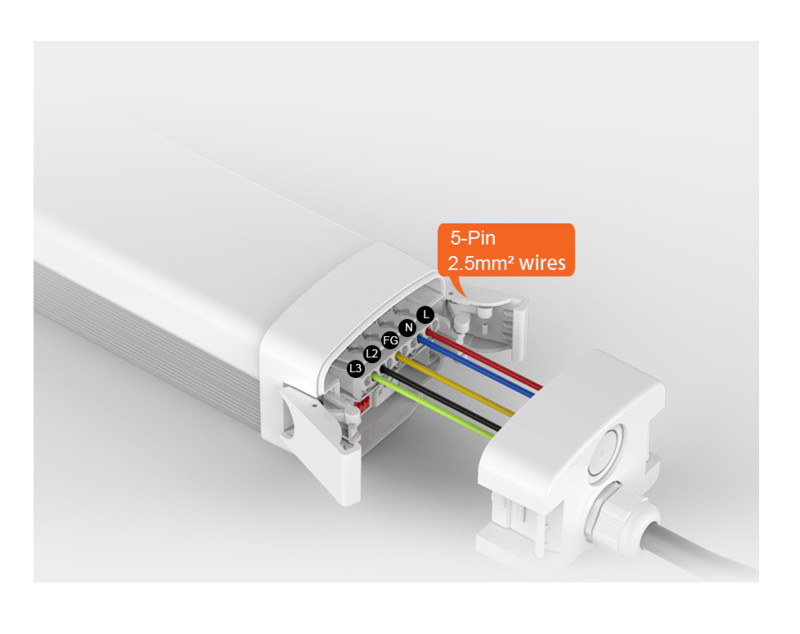 Ledimo Easy IP65 suljettu teollisuusvalaisin 40W 1200mm 840 5600lm 120deg harmaa DALI2 - Ledimo Oy