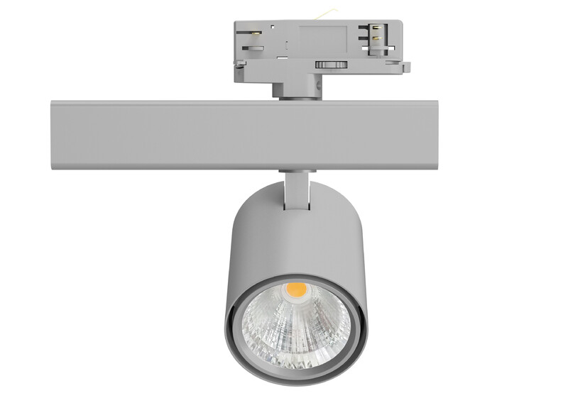Ledimo Easytrack Mini Kohdevalaisin 3-vaihekiskoon IP20 20W 90x108mm  2000lm 38deg harmaa RGBW DALI2 - Ledimo Oy