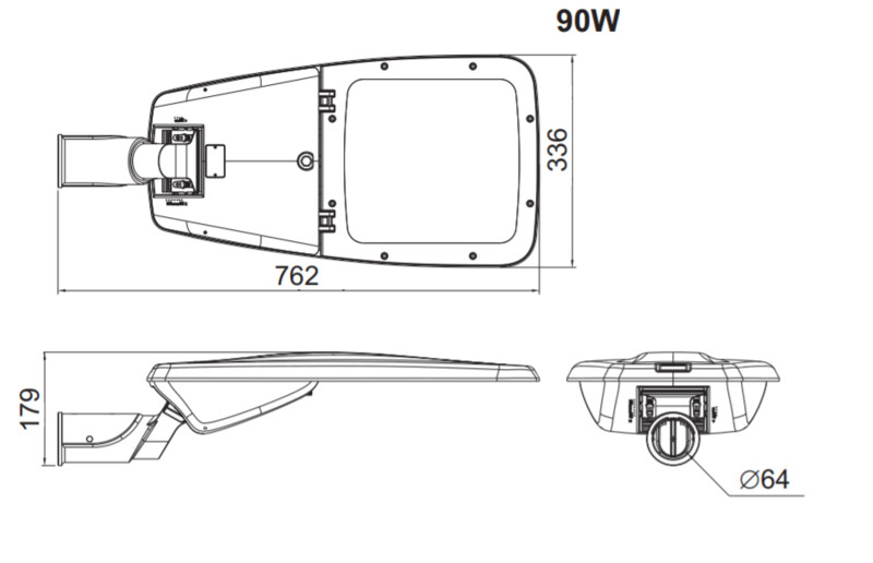 Ledimo Highway 2 IP66 Tievalaisin 90W 762mm 750 10800lm R17602 harmaa - Ledimo Oy