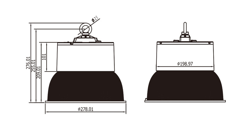 Ledimo Dome IP65 syväsäteilijä 30W 278mm 830 4350lm 90deg - Ledimo Oy