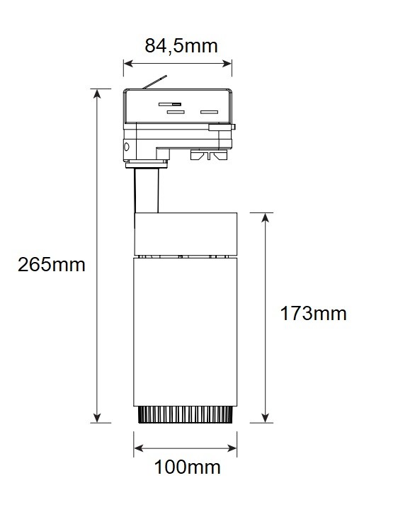 Ledimo Easytrack Zoom Kohdevalaisin 3-vaihekiskoon IP20 30W 100mm 840 3000lm 15-60deg musta - Ledimo Oy