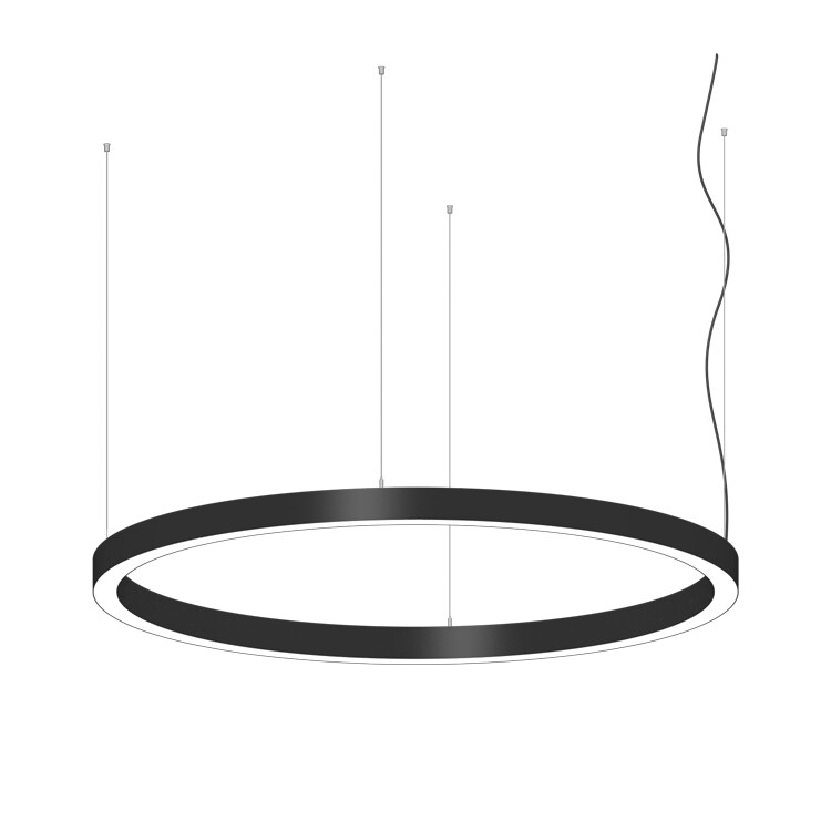 Ledimo Office Circle IP40 Pinta/ripustusvalaisin 130W 60x60xD1560mm 830 13000lm 120deg musta opaali DALI2 - Ledimo Oy