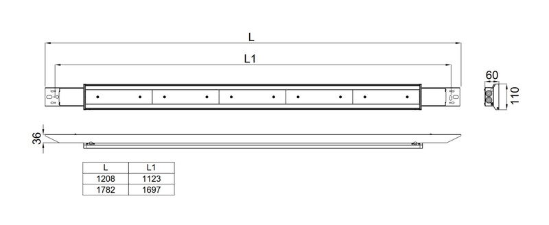 Ledimo Easy High Teollisuusvalaisin IP23 58W 1208mm 840 10000lm 90deg valkoinen Zhaga Book 18 0-10V - Ledimo Oy