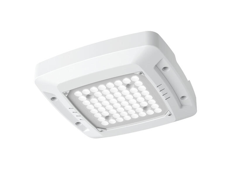 Ledimo Cover Kattovalaisin ulko IP66 IK08 75W 369x368x65 850 11250lm 90deg valkoinen - Ledimo Oy