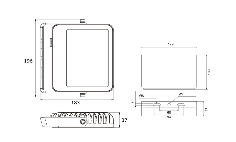 Ledimo Cast S IP66 valonheitin 30W 196mm 850 4200lm 30° musta - Ledimo Oy