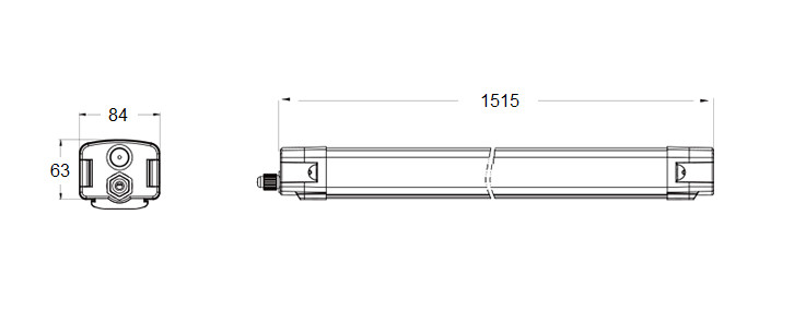 Ledimo Easy IP65 suljettu teollisuusvalaisin 60W 1500mm 840 8400lm 120deg harmaa - Ledimo Oy