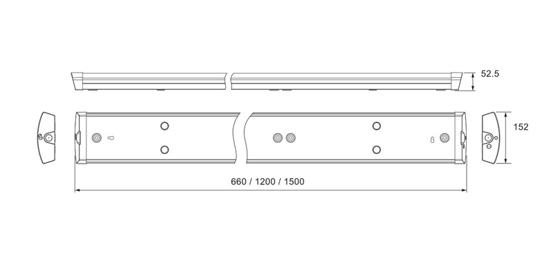 Ledimo Easy Regular Teollisuusvalaisin roiskevesi IP44 41W 1200mm 840 5800lm valkoinen MP DALI2 - Ledimo Oy