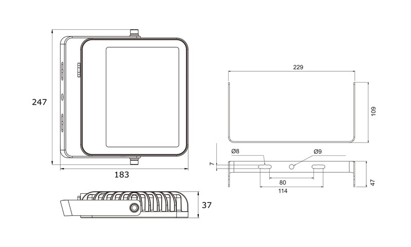 Ledimo Cast S IP66 valonheitin 50W 247mm 840 7000lm 30° musta - Ledimo Oy