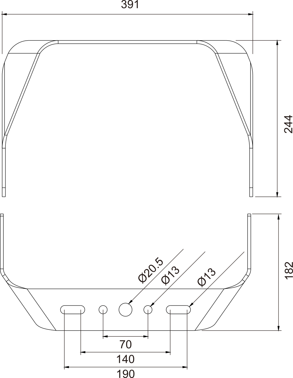Ledimo® Heat 2 Mekaaninen lisätarvike 391mm Assennussanka (seinä) harmaa - Ledimo Oy