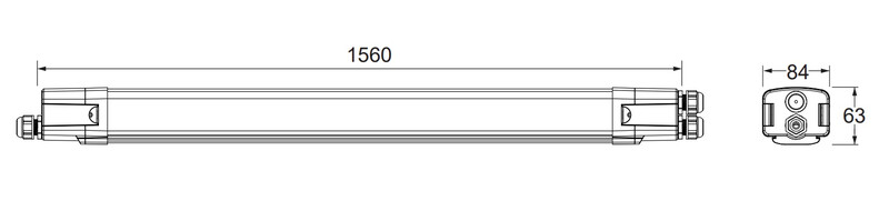Ledimo® Easy Plus Teollisuusvalaisin suljettu IP65 60W 1605mm 4000K Ra80 9600lm harmaa 60deg - Ledimo Oy Ledimo® Easy Plus Teollisuusvalaisin suljettu IP65 60W 1605mm 4000K Ra80 9600lm harmaa 60deg - Ledimo Oy