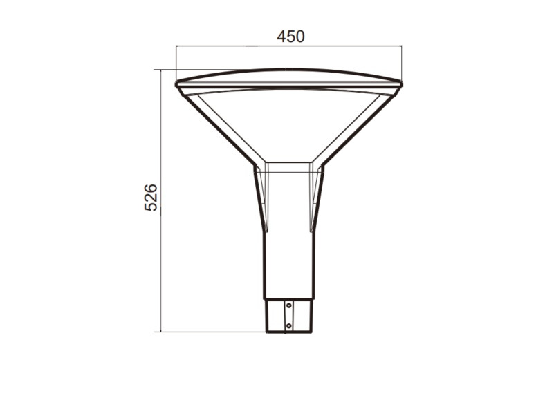 Ledimo® Done IP66 Pylväsvalaisin 40W 450mm 4000K Ra80 5200lm musta 180deg S - Ledimo Oy Ledimo® Done IP66 Pylväsvalaisin 40W 450mm 4000K Ra80 5200lm musta 180deg S - Ledimo Oy