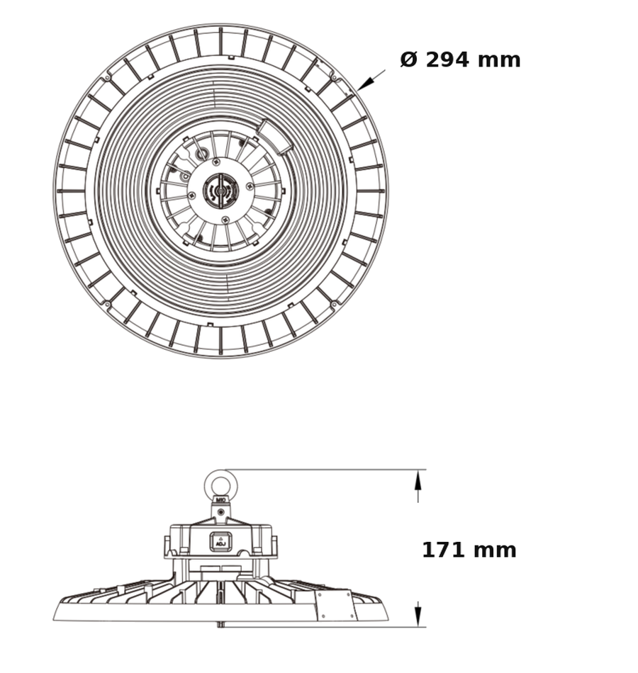 Ledimo® High One Syväsäteilijä IP65 60-100W 294mm 4000K Ra80 16000lm musta 90deg 0-10V Zhaga Book 18 - Ledimo Oy Ledimo® High One Syväsäteilijä IP65 60-100W 294mm 4000K Ra80 16000lm musta 90deg 0-10V Zhaga Book 18 - Ledimo Oy