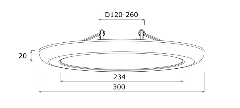 Ledimo® Thin Alasvalo IP20 16-20-22W 300mm 3000-4000-5700K Ra80 2600lm valkoinen 120deg - Ledimo Oy